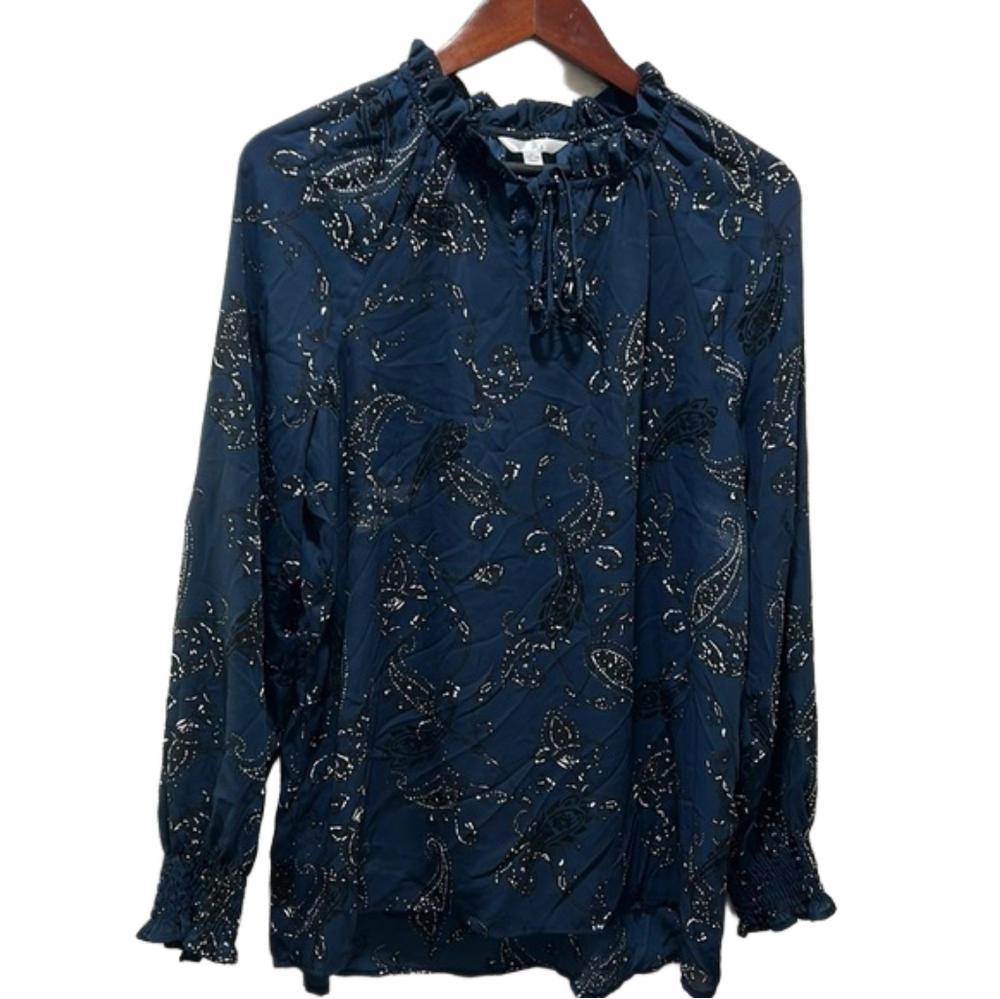 Time and Tru long sleeve blue blouse size L GUC